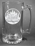 MLB New York Mets Laser Etched 27oz Glass Beer Mug