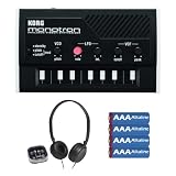 Korg Monotron Analog Ribbon Synthesizer With Headphones and Earbud Set + 4 AAA Batteries