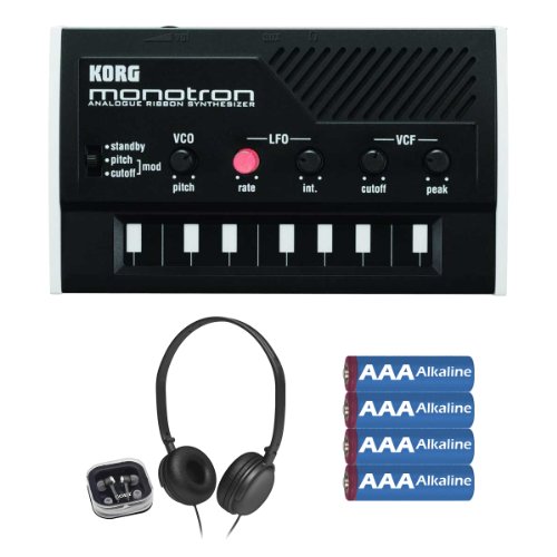 Korg Monotron Analog Ribbon Synthesizer With Headphones and Earbud Set + 4 AAA Batteries product image