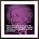 Albert Einstein - Framed Art Print / Poster (Quote: A Miracle...) (Size: 16