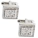 Studs Cufflinks Pair Sterling Silver Black Zircon Gemstone (cflng253)