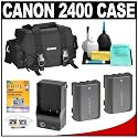Canon 2400 Digital SLR Camera Case Gadget Bag + 2 NB-2LH Batteries + Charger + Accessory Kit for EOS Rebel XT & XTi