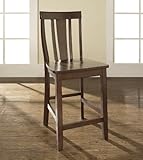 Crosley Furniture Counter Height Shield Back Bar Stool in Vintage Mahogany  ....