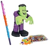 Halloween Frankenstein Pinata Kit - Includes Pinata, 2Lb Filler and Buster Stick
