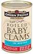 Crown Prince Natural Boiled Baby Clams in Water, 10-Ounce Cans (Pack of 12)