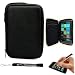 Black Slim Hard Nylon Cube Portfolio Cover Carrying Case For Barnes & Noble NOOK COLOR eBook Reader Tablet + Includes a eBigValue (TM) Determination Hand Strap + Includes a Universal Graphic Designer Stylus Pen