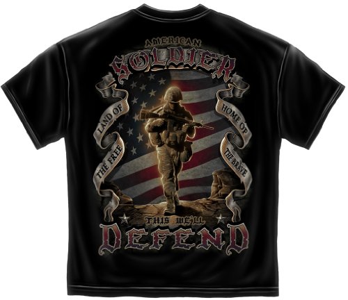 Military T-Shirt American Soldier Black