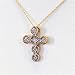 14K Rose Gold Diamond Cross Pendant