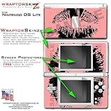 Big Kiss Black on Pink WraptorSkinz Skin kit fits Nintendo DS Lite (DS LITE NOT INCLUDED)