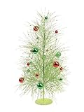 IMAGE OF Pack of 2 Christmas Whimsy Glitter Ornament Table Top Sprig Trees 31