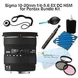 Sigma 10-20MM F4-5.6 EX DC HSM FOR PENTAX with 77mm Filter Kit + Cleaning P ....