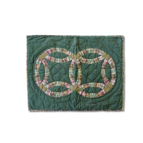 Patch Magic 27-Inch by 21-Inch Green Double Wedding Ring Pillow Sham