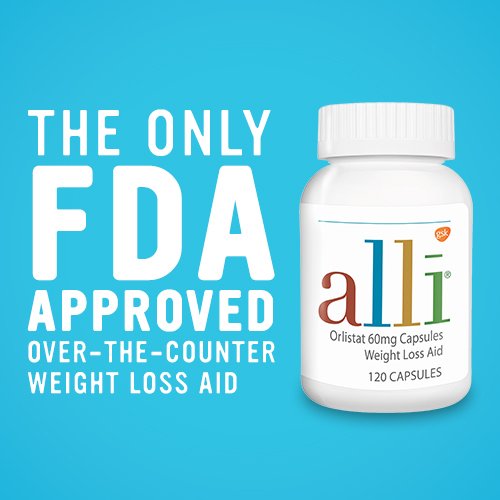 alli Orlistat 60 milligram Diet Supplement Pill, Only FDA Approved Over