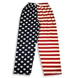 Fun Boxers - Mens Cotton Lounge Pant, Stars and Stripes Print allover, Red, White, Blue