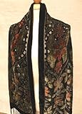 Italy Fashion Silk Burnout Velvet Scarf w/ 2 Gorgeous Designs, Smooth,Soft Touch Throughout . Elegant Fashion All Seasons to Use.Convenient Size at 24
