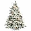 7.5' Pre-Lit Flocked Alaskan Artificial Christmas Tree - G50 & Clear Lights