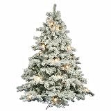 12 Pre-Lit Flocked Alaskan Artificial Christmas Tree - G50 Clear Lights