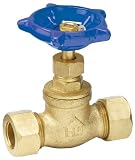 Homewerks VSV-STD-D4B Stop Valve, Compression x Compression, Brass, 3/4-Inch