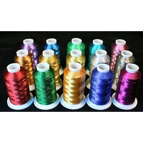 NEW 15 Metallic Machine Embroidery Threads Cones