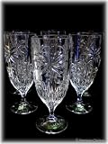 6 Crystal Iced Tea Glasses