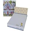 Blue Victorian House Mini Notepad Magnetic Closure