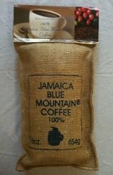 Jamaica Blue Mountain Coffee , Certified 100% Pure, Roasted Beans in a 1lb Sac