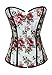 Cfanny Women's Floral Print Pin up Boned Overbust Waist Cincher Corset Top