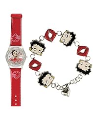 Betty Boop Watch and Charm Bracelet Set in Heart Shaped Gift Box