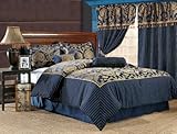 11Pcs Queen Royal Floral Bedding Bed in a Bag Set Navy