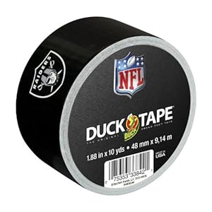 Duck Brand 240493 Oakland Raiders NFL Team Logo Duct Tape, 1.88-Inch by 10 Yards, Single Roll