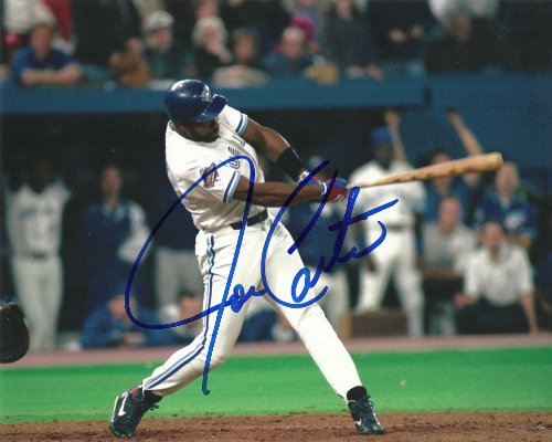JOE CARTER TORONTO BLUE JAYS,SIGNED,AUTOGRAPHED 8X10,PHOTO,COA