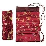 Brocade Jewelry Roll - Burgundy Butterfly - B000BASTBQ