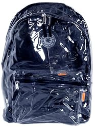 K-Cliffs Navy Blue Clear PVC Backpack/ School Backpack/ Daypack/ Casual Backpack