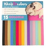 WhelpIDcollars - Puppy ID Bands - 15 Colors: Soft Fabric Velcro, Adjustable