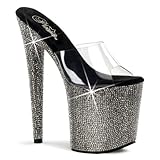 8 Inch Rhinestone Covered Platform Slides Women's Sexy Glamour Shoes