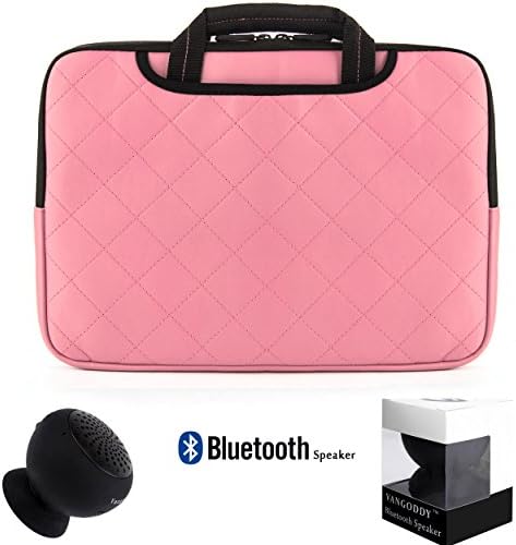 Diamond Quilt Carrying Cover For Lenovo 9.7" 10" 10.1" Tablets (ThinkPad, Yoga, IdeaTab, Miix) + Black Bluetooth Suction Speaker
