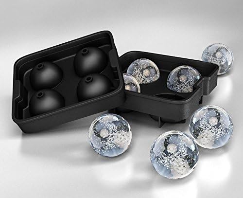 Glacier Ice Ball Maker Sphere Mold - 4 X 4.5cm Ball Capacity Food-grade Silicone Tray