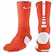 Men's Nike Dri Fit Elite Socks Large Team Orange/White Size Large