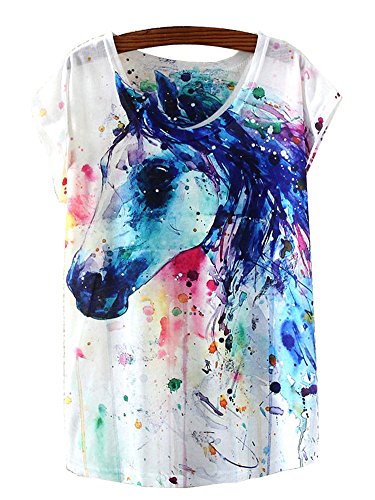 KaiTingu Women's Short Sleeve Casual Graphic Print Vintage T Shirts Tops