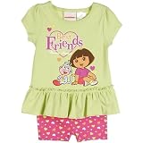 Nickelodeon Dora & Friends Top & Short Set GREEN 12 Mo