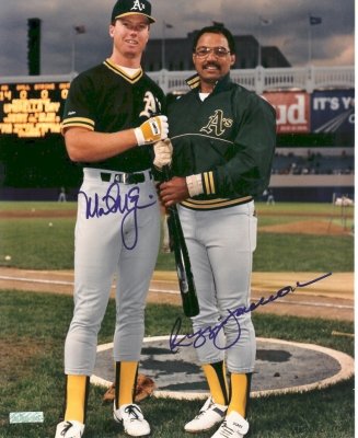 Mark McGwire & Reggie Jackson Autographed Oakland A's 8x10 Photo ~ Dual Signed