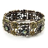 Victorian Olive Green Crystal Floral Flex Cuff Bangle (Bronze Tone) 51HaKSVW6mL. SL160 Victorian Olive Green Crystal Floral Flex Cuff Bangle (Bronze Tone)