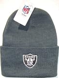 Oakland Raiders NFL Long Beanie Knit Cap Hat Charcoal Grey