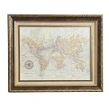 Classic World Map Under Glass