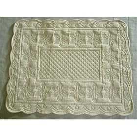 Quilted Cotton French Scalloped Placemats - Set of 6 ~ 4 colors to choose from, Cream by Couleur Nature