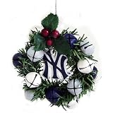 MLB New York Yankees 3-Inch Wreath and Bells Ornament