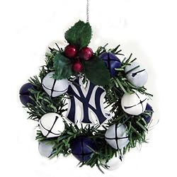 MLB New York Yankees 3-Inch Wreath and Bells Ornament