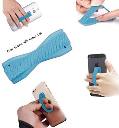 ONX3 (Baby Blue) Samsung Galaxy J7 Prime G610F Universal Anti-Slip Elastic Finger Mobile Phone Grip Holder With Strong Adhesive