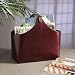 Brown Leather Ostrich Embossed Magazine Holder