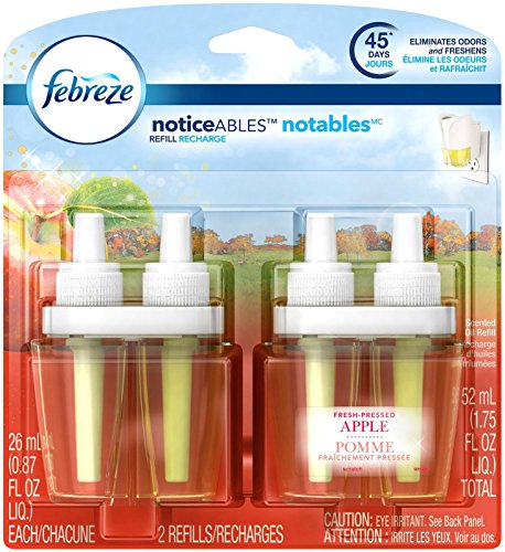 Febreze Noticeable Fresh Pressed Apple Dual Oil Refill Air Freshener (2 Count, 1.75 Oz), 0.11 Pound